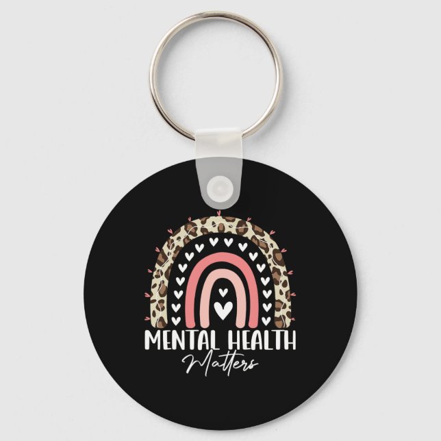 Health Problems Awareness Month Rainbow Leopard  Key Ring (Front)