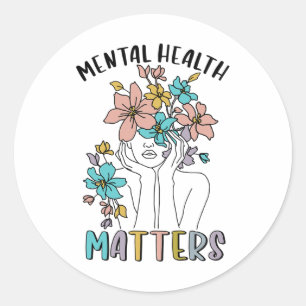Health Problems Awareness Neurodiversity Emotion W Classic Round Sticker
