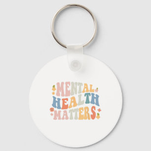 Health Problems Be Kind Groovy Retro Mental Awaren Key Ring
