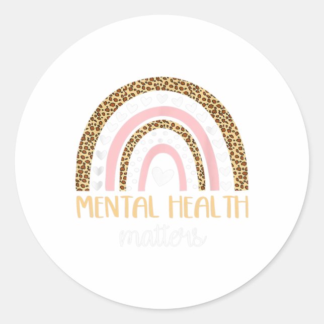 Health Problems Boho Rainbow Awareness  Classic Round Sticker (Front)