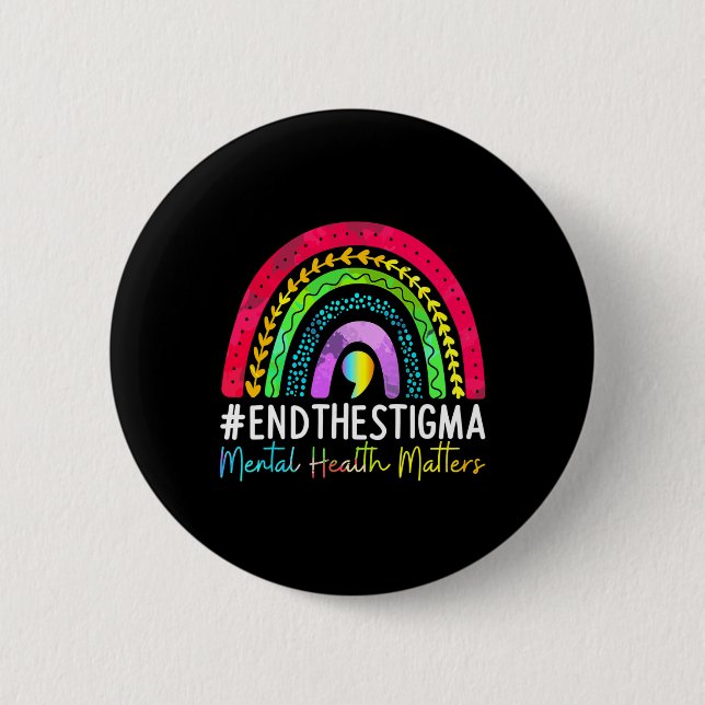 Health Problems End The Stigma Rainbow Boho  6 Cm Round Badge (Front)
