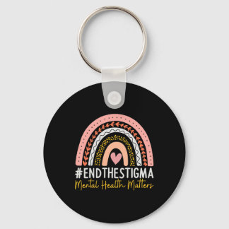 Health Problems End The Stigma Rainbow Boho  Key Ring