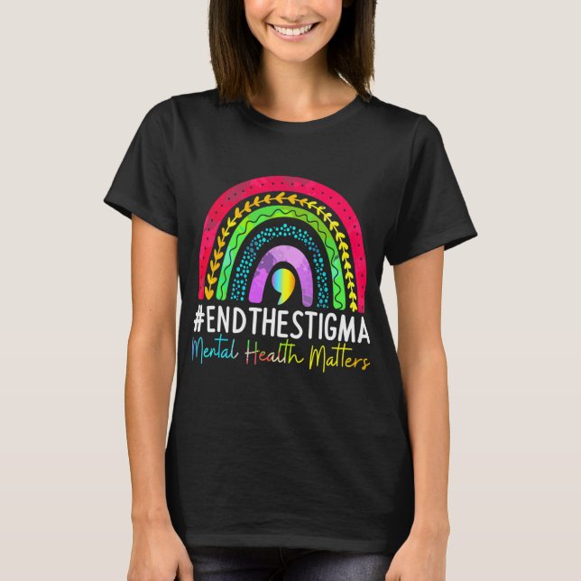 Health Problems End The Stigma Rainbow Boho  T-Shirt (Front)