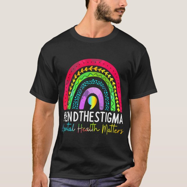 Health Problems End The Stigma Rainbow Boho  T-Shirt (Front)