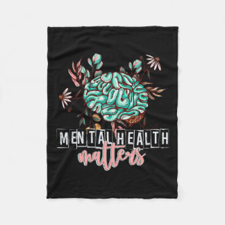 Health Problems Flower Mind Brain Self Care Awaren Fleece Blanket
