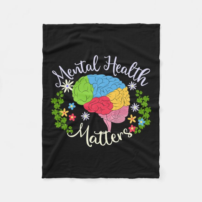 Health Problems Gift Human Brain Illness Awareness Fleece Blanket (Front)