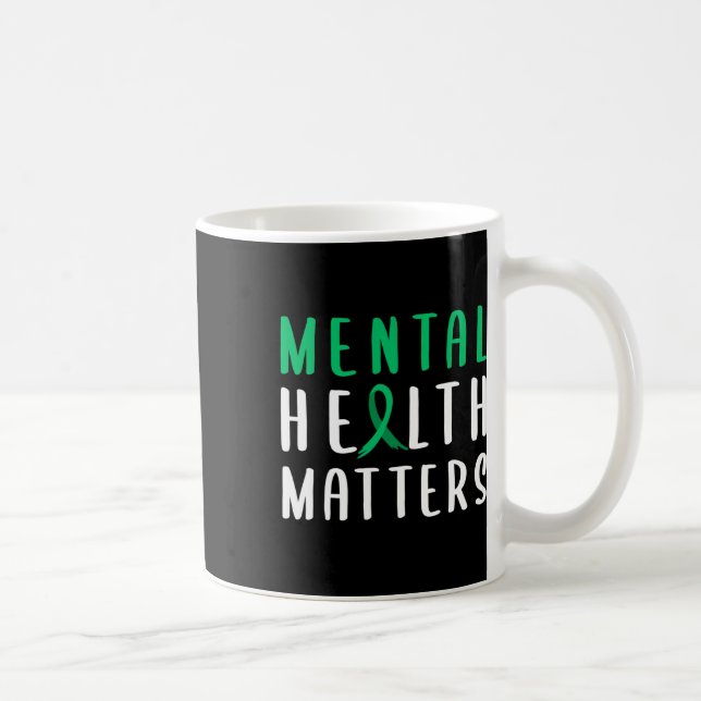 Health Problems Green Ribbon  Coffee Mug (Right)