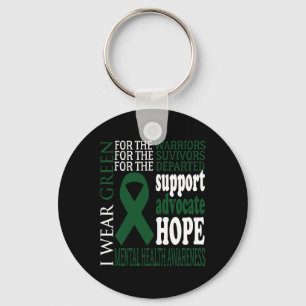 Health Problems Green Ribbon Mental Health Awarene Key Ring