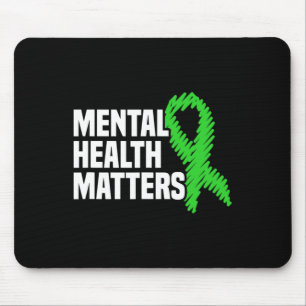 Health Problems Green Ribbon Mental Health Awarene Mouse Pad