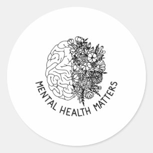 Health Problems Human Brain Flowers Health Awarene Classic Round Sticker