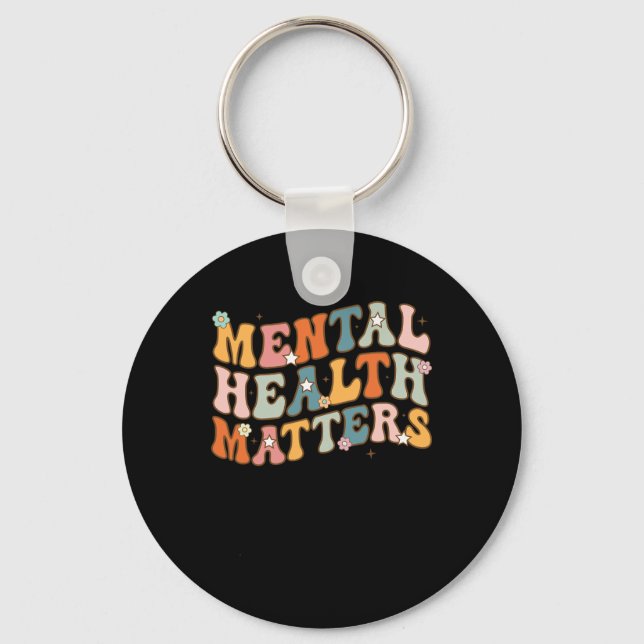 Health Problems Human Brain Illness Awareness Men  Key Ring (Front)