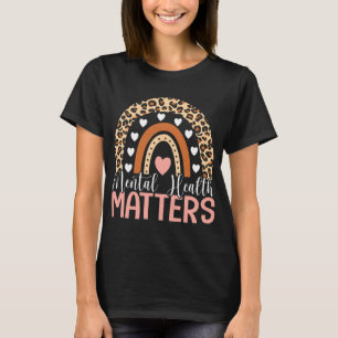 Health Problems Leopard Print Boho Rainbow Awarene T-Shirt