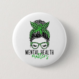 Health Problems Messy Bun Woman Neurodiversity Emo 6 Cm Round Badge