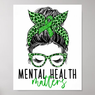 Health Problems Messy Bun Woman Neurodiversity Emo Poster
