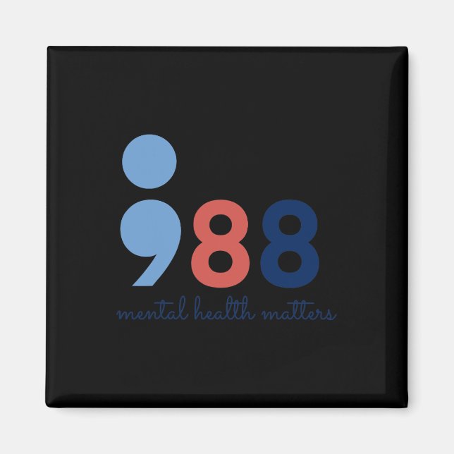 Health Problems Semicolon Suicide Hotline Preventi Magnet (Front)