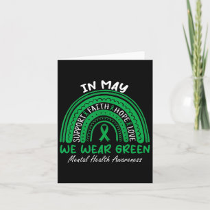 Health Problems We Wear Green Mental Health Awaren Card