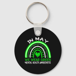 Health Problems We Wear Green Mental Health Awaren Key Ring