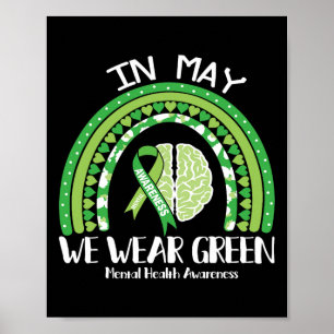 Health Problems We Wear Green Mental Health Awaren Poster