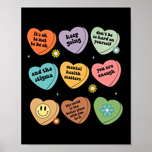 Health Problems You Are Enough Self Care Awareness Poster (Front)