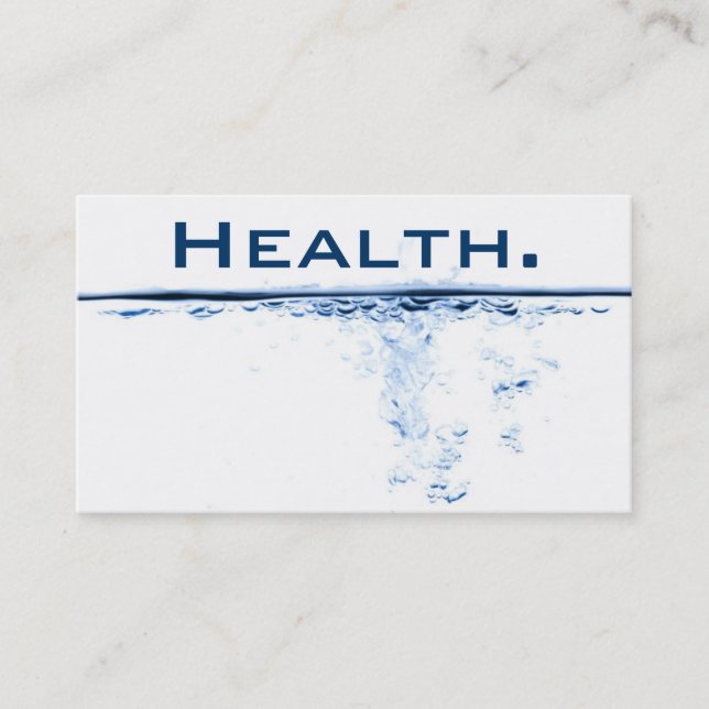 Health Professional Business Card- H2O No.2 Business Card (Front)