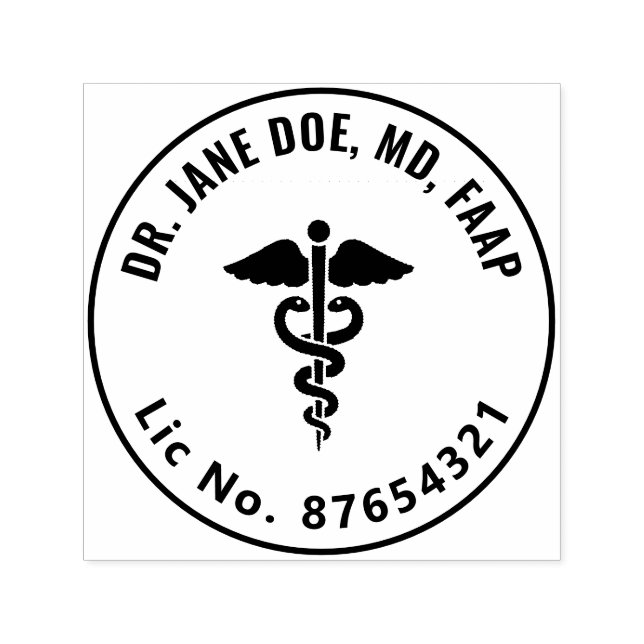 Health Professional Medical Doctor Caduceus Self-inking Stamp (Design)