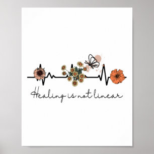 Health Quote Healing Is Not Linear Poster