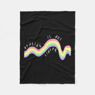 Health Quote Healing Is Not Linear Rainbow Fleece Blanket