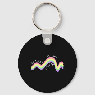 Health Quote Healing Is Not Linear Rainbow Key Ring