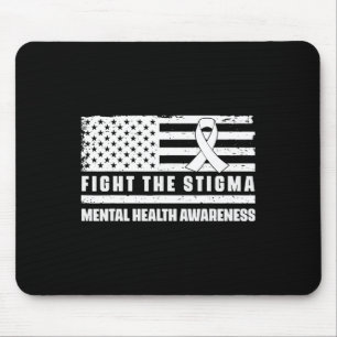 Health Ribbon Usa Flag We Wear Green Mental Health Mouse Pad
