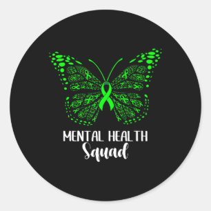Health Squad Appreciation Day Butterfly Women For Classic Round Sticker