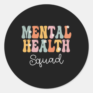 Health Squad Week Groovy Appreciation Day For Wome Classic Round Sticker