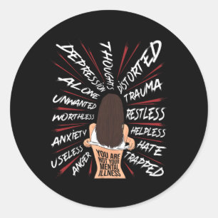 Health Suicide Awareness Depression Uplifting Quot Classic Round Sticker