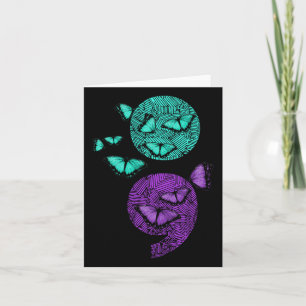 Health Suicide Awareness Semicolon Butterflies  Card