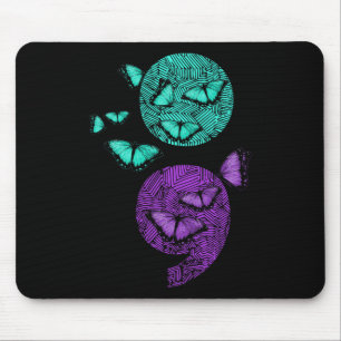 Health Suicide Awareness Semicolon Butterflies Mouse Pad