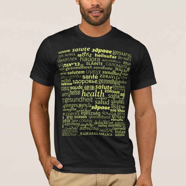Health Text T-Shirt Choose Colour (Front)
