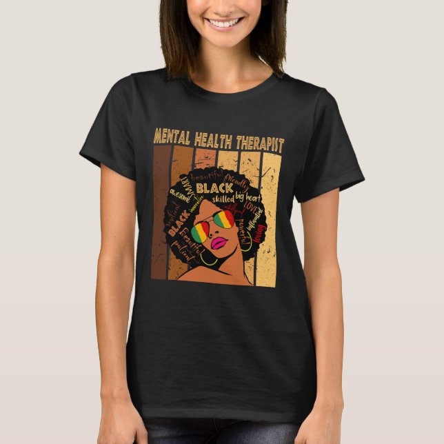 Health Therapist Afro Women Black History Month 1  T-Shirt (Front)
