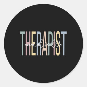 Health Therapist Boho Mental Health Therapy Classic Round Sticker