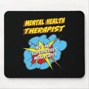 Health Therapist Fun Superhero Job  Mouse Pad