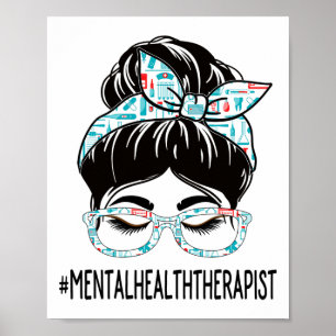 Health Therapist Week Appreciation Women Messy Bun Poster