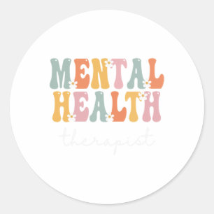 Health Therapist Week Groovy Appreciation Day Wome Classic Round Sticker