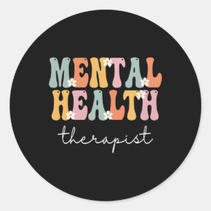 Health Therapist Week Groovy Appreciation Day Wome Classic Round Sticker
