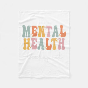 Health Therapist Week Groovy Appreciation Day Wome Fleece Blanket
