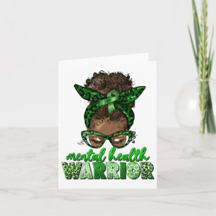 Health Warrior Awareness Month Messy Bun Black Wom Card