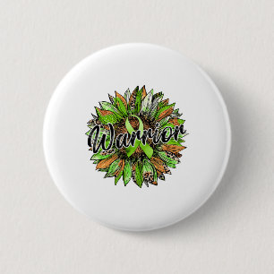Health Warrior Leopard Sunflower Green Ribbon Retr 6 Cm Round Badge