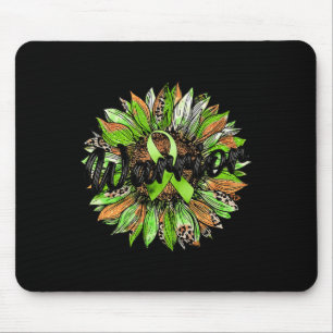 Health Warrior Leopard Sunflower Green Ribbon Retr Mouse Pad