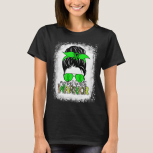 Health Warrior Messy Bun Mental Health Awareness  T-Shirt