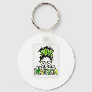 Health Warrior Messy Bun Mental Health Problems Key Ring