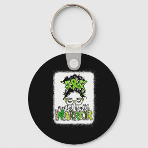 Health Warrior Messy Bun Mental Health Problems  Key Ring