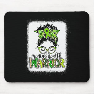 Health Warrior Messy Bun Mental Health Problems Mouse Pad