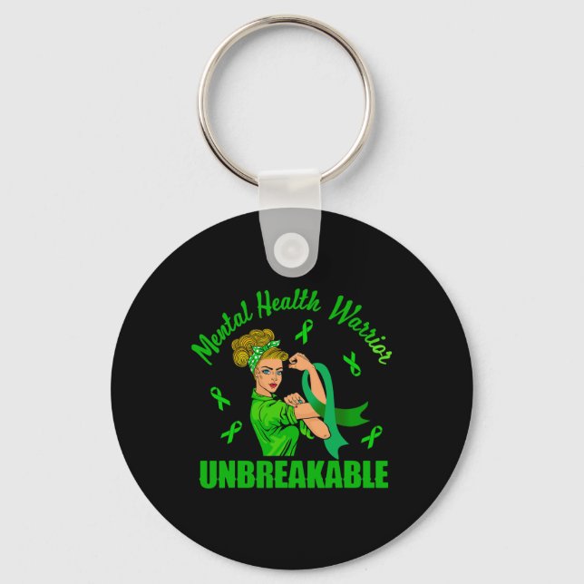 Health Warrior Unbreakable Awareness Strong  Key Ring (Front)